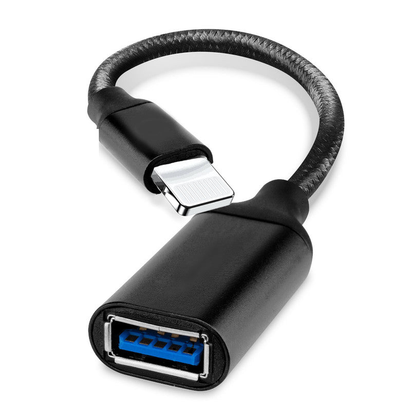 PH26 Câble Adaptateur lightning vers USB-A OTG compatible Iphone 6 Plus - USB C Mâle vers USB A Femelle Nylon Tressé Aluminium Iphone