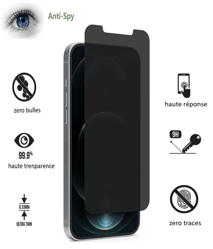 PH26 Verre Trempé Anti-Espion pour Iphone 16 Pro - Vitre Protection Ecran Privacy Iphone