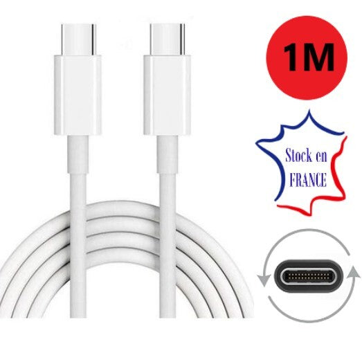 Câble USB Type C vers Type C - 1 Mètre pour Huawei Enjoy 60 Charge Rapide - Câble de Recharge/Synchronisation Rapide et Transfert de données Huawei