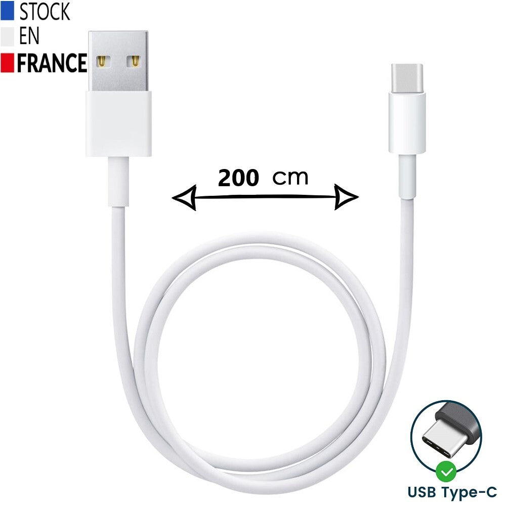 Câble USB-C compatible Vivo iQOO Z9 Turbo - Câble Type C de Recharge et de Synchronisation Rapide compatible Vivo iQOO Z9 Turbo Transfert de données Ultra Rapide - 1 Mètre Vivo