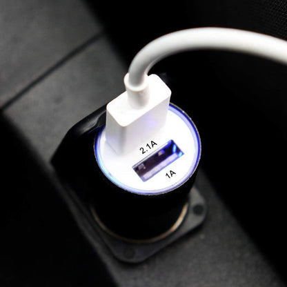 Chargeur Allume-Cigare USB Noir de voiture Double Ports Ultra Rapide USB X2 Car Charger 12/24V ** aux normes CE ** compatible pour Archos X67 5G Archos