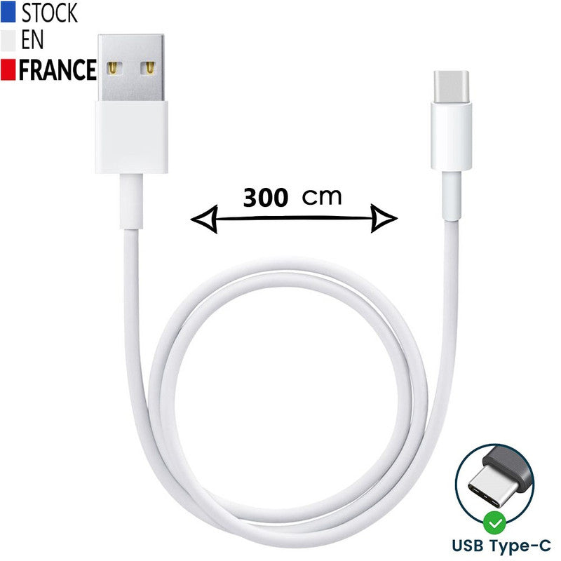 Câble USB Type C - 1 Mètre pour Huawei P20 Lite 2019 Charge Rapide - Câble de Recharge/Synchronisation Rapide Transfert de données Huawei