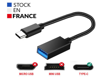 PH26 USB-C to USB-A OTG Adapter Cable compatible with Honor Magic7 - USB C Male to USB A Female Nylon Braided Aluminum