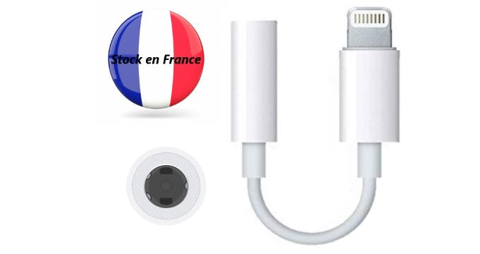 Câble lightning vers mini Jack 3.5mm Audio Auxiliaire compatible avec Iphone 6 Plus. Reliez votre mobile à votre casque, enceinte, autoradio Apple