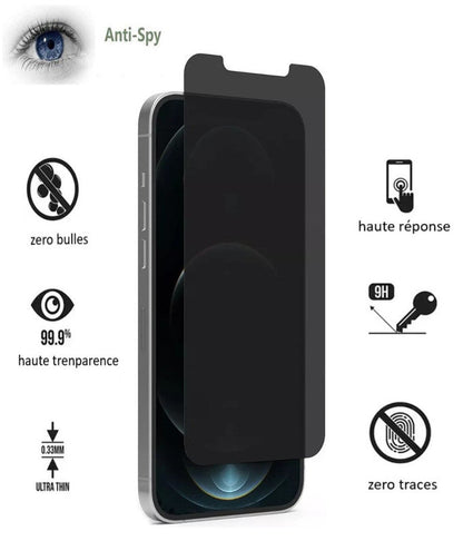 PH26 Verre Trempé Anti-Espion pour Iphone 15 - Vitre Protection Ecran Privacy Iphone