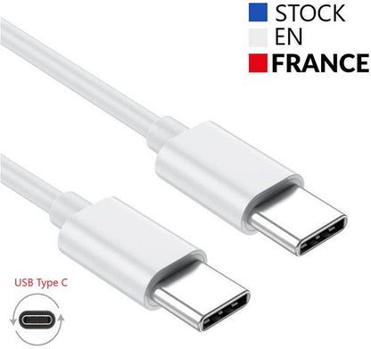 Câble USB Type C vers Type C - 1 Mètre pour Vivo Y55 4G Charge Rapide - Câble de Recharge/Synchronisation Rapide et Transfert de données Vivo