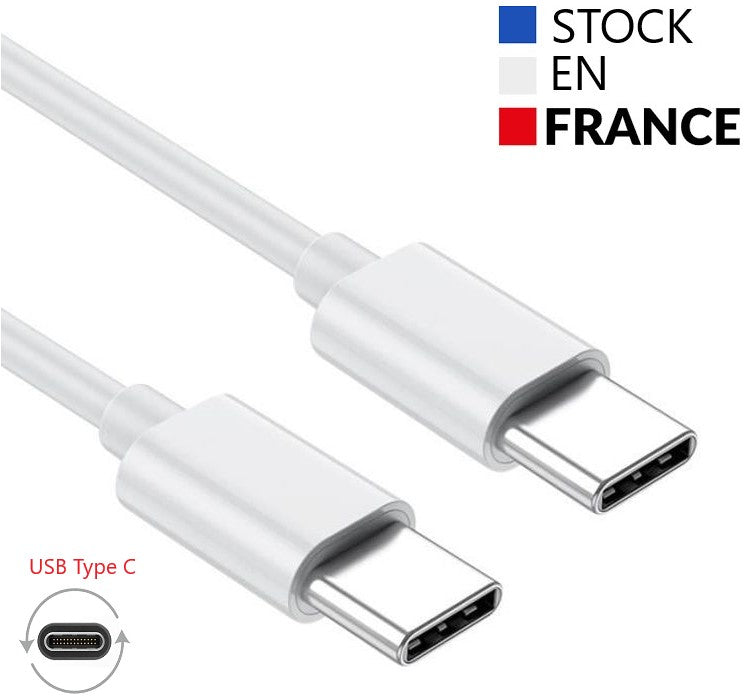 Câble USB Type C vers Type C - 1 Mètre compatible avec Iphone 15 Pro Charge Rapide - Câble de Recharge/Synchronisation Rapide et Transfert de données Iphone