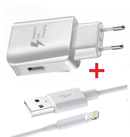 Super Pack Chargeur + Câble Compatible avec Iphone XS Fast Charger Ultra-puissant et rapide NOUVELLE GENERATION 3A avec CABLE lightning Chargement/Transfert de données. Iphone