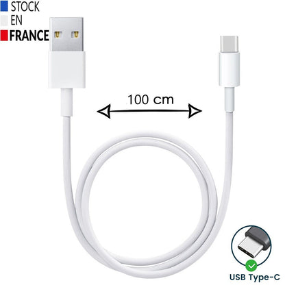 Câble USB-C compatible Vivo iQOO Z9 Turbo - Câble Type C de Recharge et de Synchronisation Rapide compatible Vivo iQOO Z9 Turbo Transfert de données Ultra Rapide - 1 Mètre Vivo