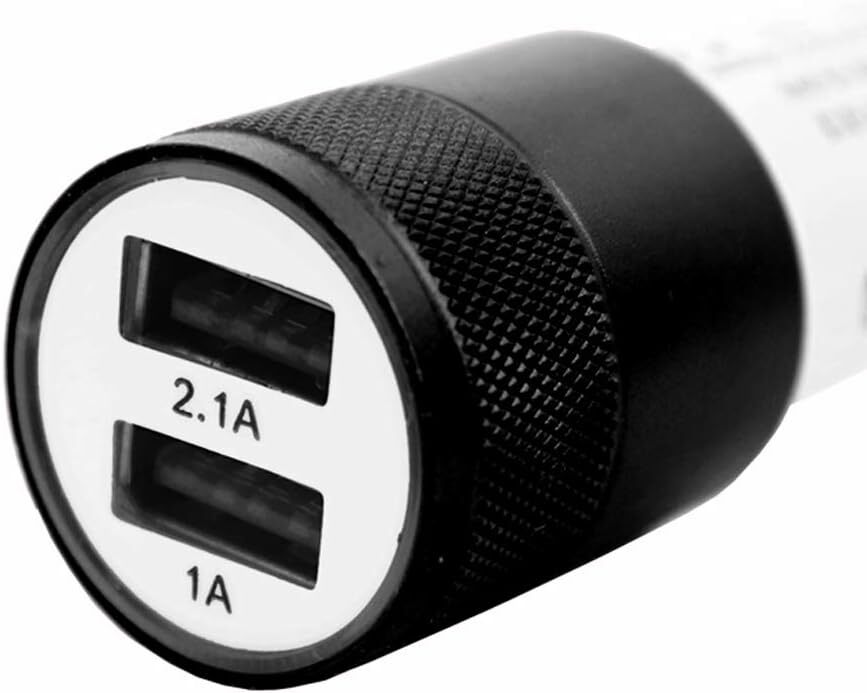 Chargeur Allume-Cigare USB de voiture Noir Double Ports Ultra Rapide USB X2 Car Charger 12/24V ** aux normes CE ** compatible avec Vivo Y200 5G Thailand