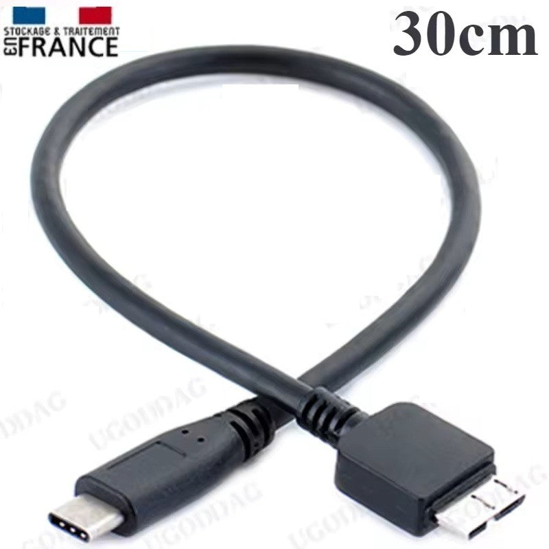 PH26  Câble USB 3.0 Mâle A vers Micro B 3.0 Disque Dur compatible avec Oppo Reno 13 F 4G Câble et Synchronisation pour Disque dur externe WD,Canvio,Toshiba… Oppo