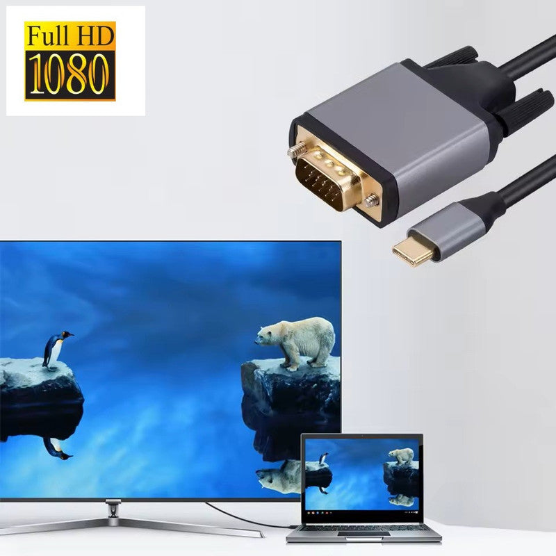 PH26 Câble USB-C vers VGA Full HD 1080p compatible avec Vivo iQOO Z10x Vivo