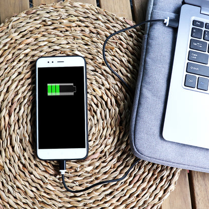 Câble USB-C Compatible avec Doogee S118 Pro 5G Câble USB Tressé Nylon 1 Mètre Câble Charge/Synchro Rapide-Transfert de données - NOIR