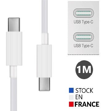 Câble USB Type C vers Type C - 1 Mètre compatible avec Samsung W25 Charge Rapide - Câble de Recharge/Synchronisation Rapide et Transfert de données Samsung