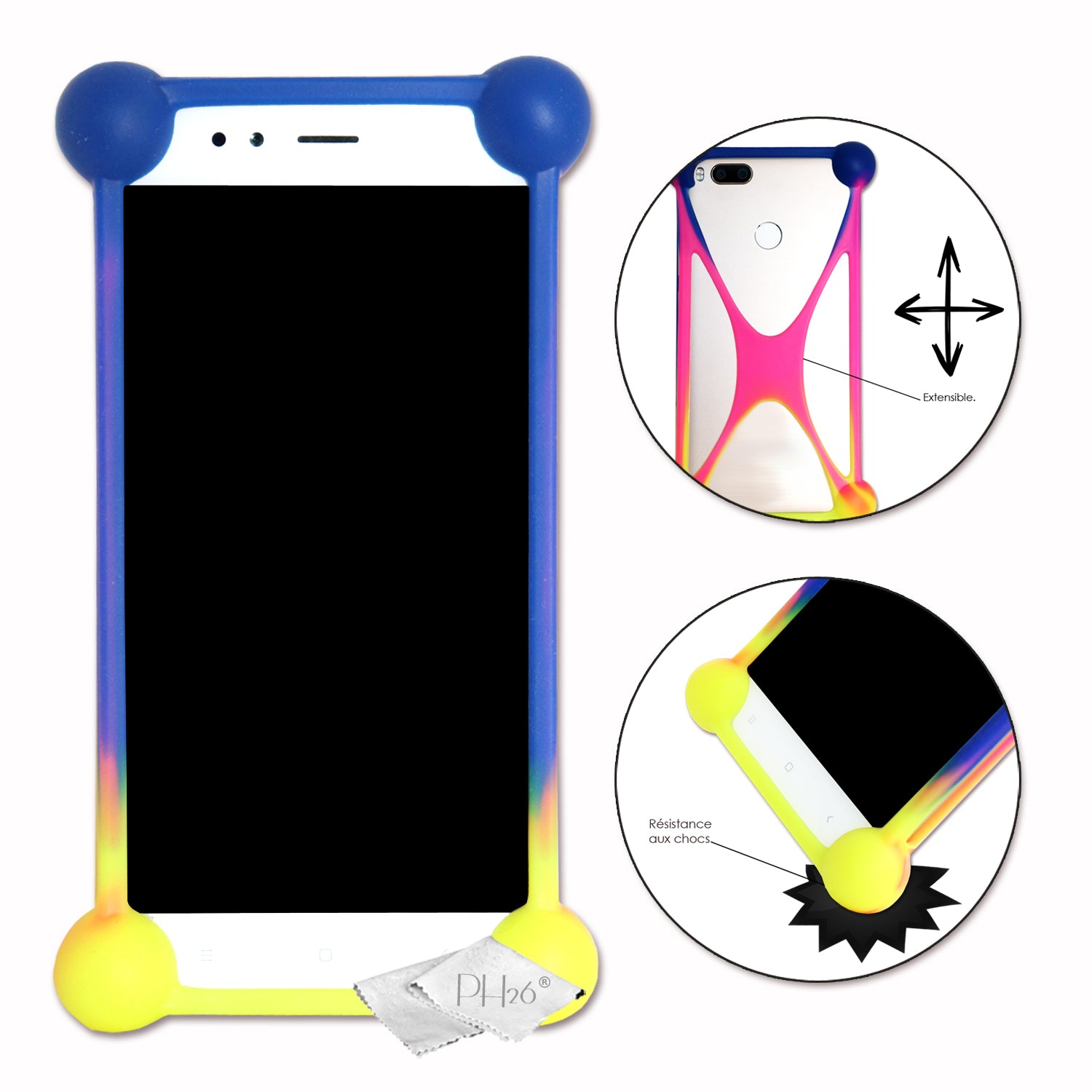 Shockproof Bumper Case compatible with Blackview Oscal Flat 2C Super Quality Silicon Bumper compatible with Blackview Oscal Flat 2C - MULTICOLOR