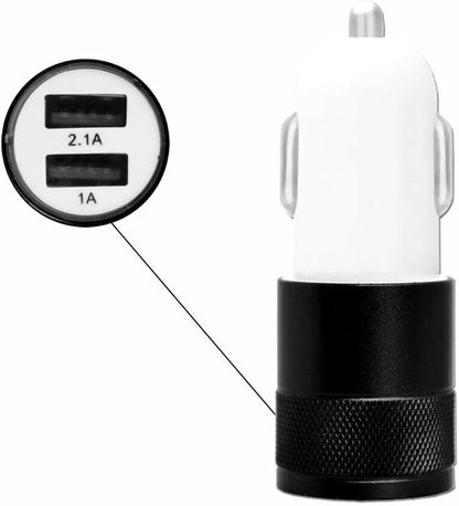 Chargeur Allume-Cigare USB de voiture Noir Double Ports Ultra Rapide USB X2 Car Charger 12/24V ** aux normes CE ** compatible Vivo iQOO 12 Pro Vivo